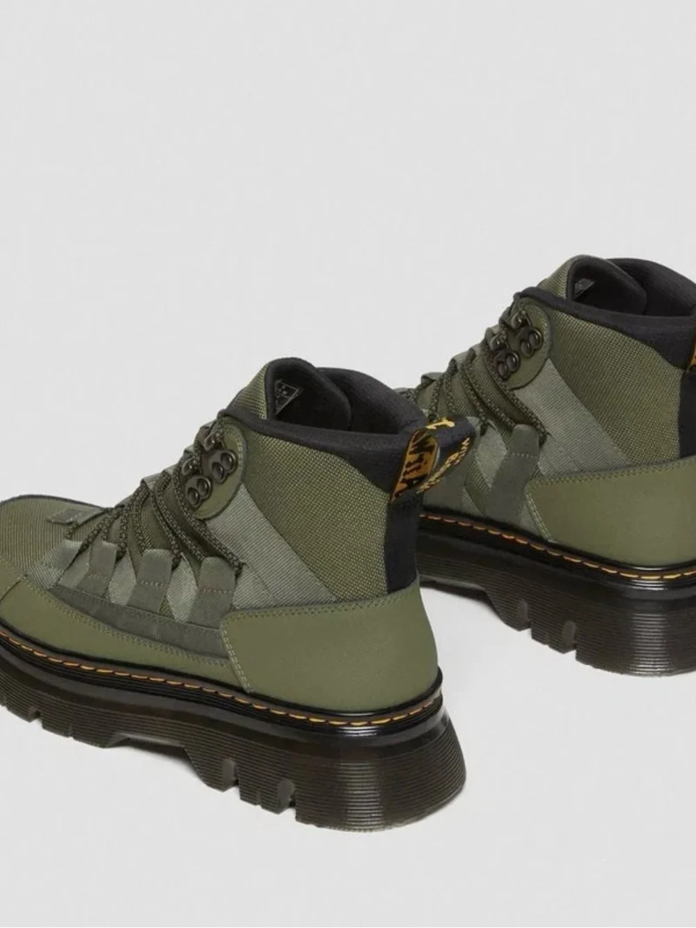Dr. Martens Olive Canvas Lug-Sole Boots
